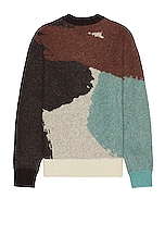 Norse Projects Arild Alpaca Mohair Jacquard Sweater in Espresso, view 2, click to view large image.