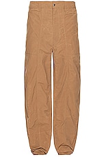 Norse Projects Sigur Relaxed Waxed Nylon Fatigue Trouser in Camel, view 1, click to view large image.