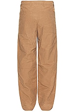Norse Projects Sigur Relaxed Waxed Nylon Fatigue Trouser in Camel, view 2, click to view large image.