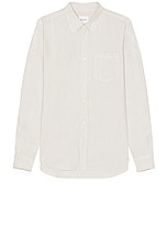 Norse Projects Osvald Cotton Tencel Shirt in Marble White, view 1, click to view large image.