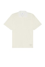 Norse Projects Espen Loose Printed Short Sleeve Polo in Ecru, view 1, click to view large image.