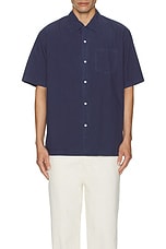 Norse Projects Carsten Cotton Tencel Shirt in Calcite Blue, view 3, click to view large image.