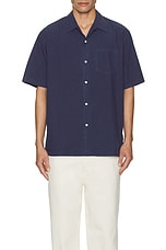 Norse Projects Carsten Cotton Tencel Shirt in Calcite Blue, view 4, click to view large image.