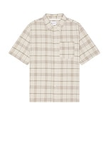 Norse Projects Ivan Relaxed Textured Check Short Sleeve Shirt in Oatmeal, view 1, click to view large image.