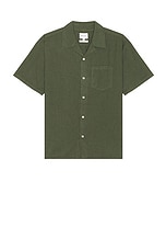 Norse Projects Carsten Cotton Tencel Shirt in Spruce Green, view 1, click to view large image.