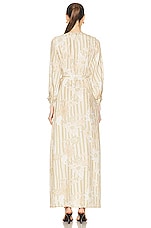 Natalie Martin Kate Long Sleeve Dress in Sunflower Stripe Print Agave, view 3, click to view large image.