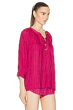 Natalie Martin Remy Top in Painted Stripe Fuchsia, view 2, click to view large image.