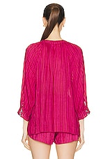 Natalie Martin Remy Top in Painted Stripe Fuchsia, view 3, click to view large image.