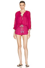 Natalie Martin Remy Top in Painted Stripe Fuchsia, view 4, click to view large image.