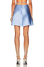 Nue Studio Silk Mini Skirt in Sky Blue, view 3, click to view large image.