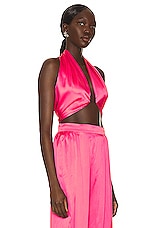 Nue Studio Mia Silk Top in Rose Pink, view 2, click to view large image.