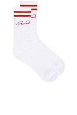 Norwood Signature Socks in White, view 1, click to view large image.