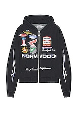 Norwood Racing Franchise Zip Hoodie in Black, view 1, click to view large image.