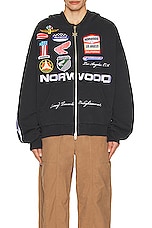 Norwood Racing Franchise Zip Hoodie in Black, view 5, click to view large image.