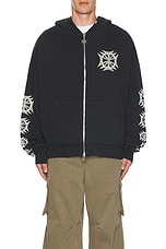 Norwood Nor Shield Zip Hoodie in Black, view 4, click to view large image.