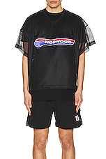 Norwood Kiedis Cropped Football Jersey in Black, view 4, click to view large image.