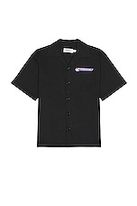 Norwood Pit Crew Button Down Shirt in Black, view 2, click to view large image.