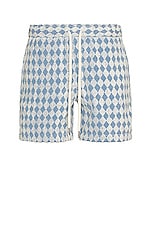 OAS Navy Diamond Terry Shorts in Blue, view 1, click to view large image.