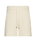 OAS Ecru Porto Waffle Shorts in Off White, view 1, click to view large image.