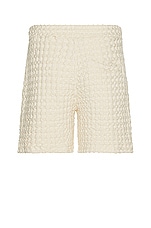 OAS Ecru Porto Waffle Shorts in Off White, view 2, click to view large image.