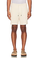 OAS Ecru Porto Waffle Shorts in Off White, view 3, click to view large image.