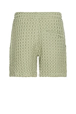 OAS Dusty Green Porto Waffle Shorts in Green, view 2, click to view large image.