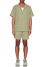 OAS Dusty Green Porto Waffle Shorts in Green, view 4, click to view large image.