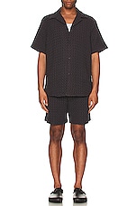 OAS Nearly Black Porto Waffle Shorts in Nearly Black, view 4, click to view large image.