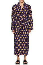 OAS Sunday Sun Long Robe in Navy, view 3, click to view large image.