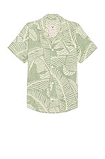 OAS Banana Leaf Cuba Terry Shirt in Green, view 1, click to view large image.