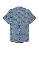 OAS Wavy Cuba Terry Shirt in Blue, view 2, click to view large image.