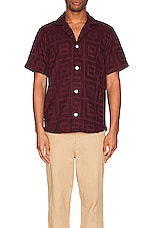 OAS Burgundy Terrace Cuba Terry Shirt in Burgundy, view 3, click to view large image.