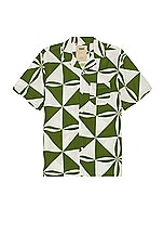OAS Bloomy Plateau Viscose Shirt in Green, view 1, click to view large image.