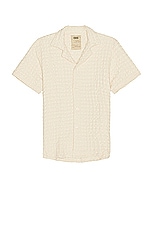 OAS Ecru Cuba Waffle Shirt in Off White, view 1, click to view large image.