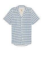 OAS Navy Diamond Cuba Terry Shirt in Blue, view 1, click to view large image.
