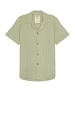 OAS Dusty Green Cuba Waffle Shirt in Green, view 1, click to view large image.