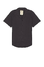 OAS Nearly Black Cuba Waffle Shirt in Nearly Black, view 1, click to view large image.