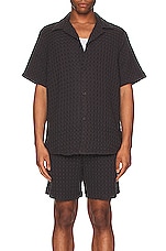 OAS Nearly Black Cuba Waffle Shirt in Nearly Black, view 3, click to view large image.