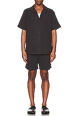 OAS Nearly Black Cuba Waffle Shirt in Nearly Black, view 4, click to view large image.