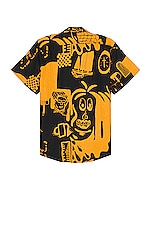 OAS Krispy Night Cuba Linen Shirt in Black, view 2, click to view large image.