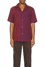 OAS Deep Cut Cuba Terry Shirt in Rusty Red, view 4, click to view large image.