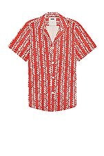 OAS Scribble Cuba Net Shirt in Red, view 1, click to view large image.