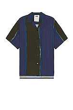 OAS Murky Mist Viscose Shirt in Blue & Green, view 1, click to view large image.