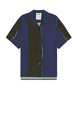 OAS Murky Mist Viscose Shirt in Blue & Green, view 1, click to view large image.