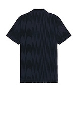 OAS Glitch Polo Terry Shirt in Navy, view 2, click to view large image.