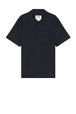 OAS Girona Linen Polo in Navy, view 1, click to view large image.