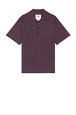 OAS Girona Linen Polo in Purple, view 1, click to view large image.