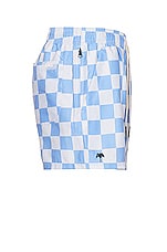 OAS Blue Chess Swim Shorts in Light Blue, view 3, click to view large image.