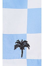OAS Blue Chess Swim Shorts in Light Blue, view 4, click to view large image.