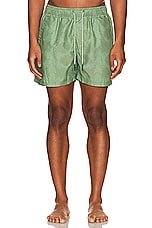 OAS Blurry Crown Swim Shorts in Green, view 3, click to view large image.